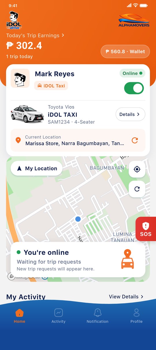 iDOL Driver app